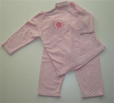 Feetje Badstof PYJAMA stippeltjes ROZE maat 80 - 3