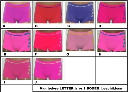 Naadloze Meisjes boxers 3 vlinders maat 10/12 - 1