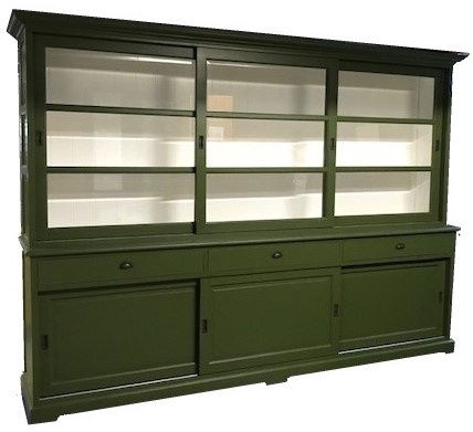 Buffetkast Lisse Olijf groen - wit 310 x 50/40 x 220cm - nr. 1