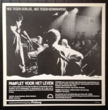 Toneelwerkgroep Proloog ‎- Pamflet Voor Het Leven - LP 1983 - 2