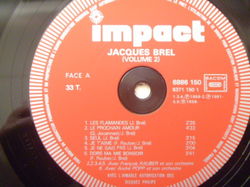 Jacques Brel - Volume 2 Le Disque D'or - LP 1980