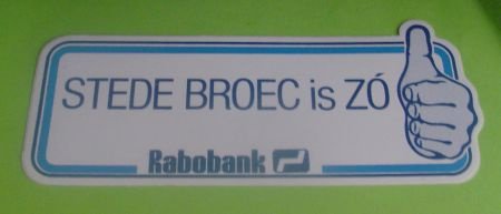 Sticker Stede de Broec is ZO(rabobank) - 1