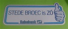 Sticker Stede de Broec is ZO(rabobank)