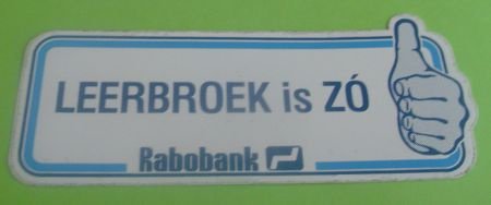 Sticker Leerbroek is ZO(rabobank) - 1