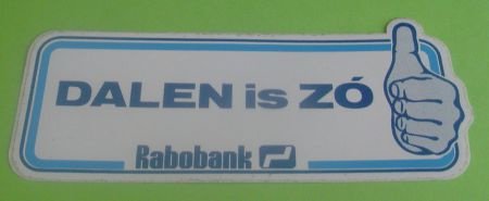 Sticker Dalen is ZO(rabobank) - 1