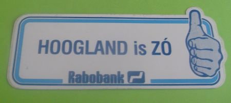 Sticker Hoogland is ZO(rabobank) - 1