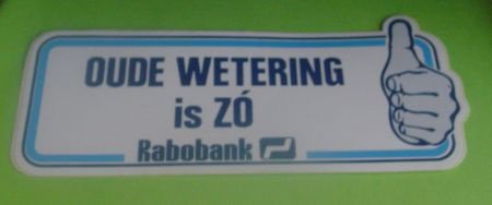 Sticker Oude Wetering is ZO(rabobank) - 1