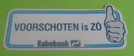 Sticker Voorschoten is ZO(rabobank) - 1