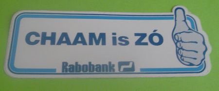 Sticker Chaam is ZO(rabobank) - 1