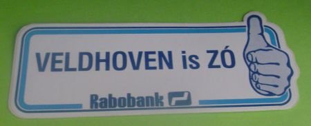 Sticker Veldhoven is ZO(rabobank) - 1