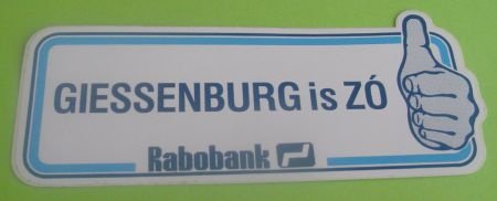 Sticker Giessenburg is ZO(rabobank) - 1