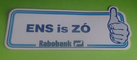 Sticker Ens is ZO(rabobank) - 1