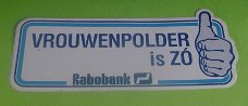 Sticker Vrouwenpolder is ZO(rabobank)