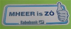 Sticker Mheer is ZO(rabobank)