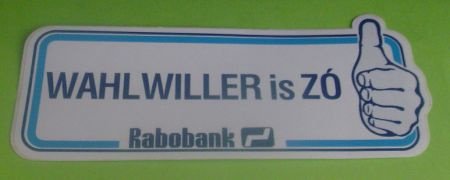 Sticker Wahlwiller is ZO(rabobank) - 1