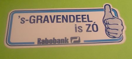 Sticker 'S Gravendeel is ZO(rabobank) - 1