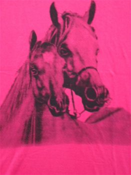 Meisjes BIG SHIRT Paard print ROZE maat 140 - 2