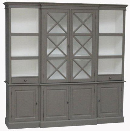 Servieskast Heerde breakfront grijs - wit 220 x 50 x 220cm - nr. 1