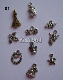 bedeltje/charms setje kerst nr: 01