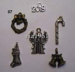 bedeltje/charms setje kerst nr: 07