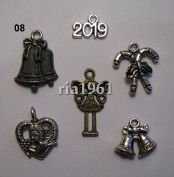 bedeltje/charms setje kerst nr: 08