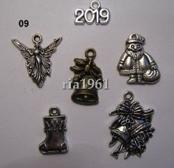 bedeltje/charms setje kerst nr: 09