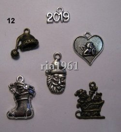 bedeltje/charms setje kerst nr: 12
