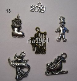 bedeltje/charms setje kerst nr: 13