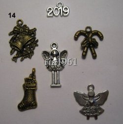 bedeltje/charms setje kerst nr: 14
