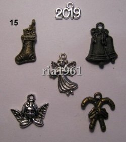 bedeltje/charms setje kerst nr: 15