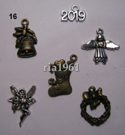 bedeltje/charms setje kerst nr: 16 - nr. 1