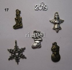 bedeltje/charms setje kerst nr: 17