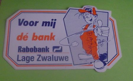 Sticker Voor mij de bank Lage Zwaluwe(rabobank) - 1