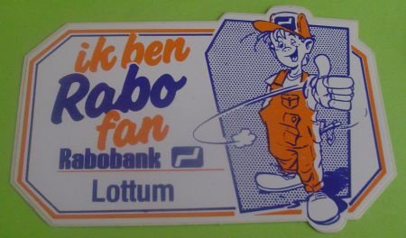Sticker Ik ben rabo fan Lottum(rabobank) - nr. 1