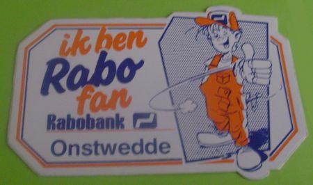 Sticker Ik ben rabo fan Onstwedde(rabobank) - nr. 1