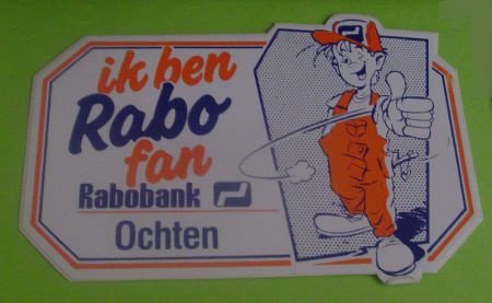 Sticker Ik ben rabo fan Ochten(rabobank) - nr. 1