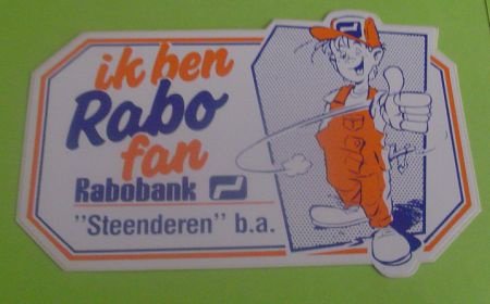 Sticker Ik ben rabo fan Steenderen b.a.(rabobank) - nr. 1