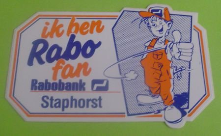 Sticker Ik ben rabo fan Staphorst(rabobank) - nr. 1