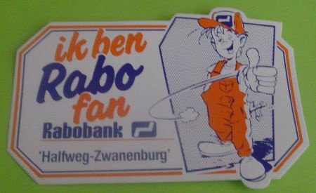 Sticker Ik ben rabo fan Halfweg-Zwanenburg(rabobank) - nr. 1