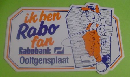 Sticker Ik ben rabo fan Ooltgensplaat(rabobank) - nr. 1