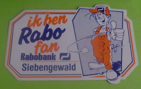 Sticker Ik ben rabo fan Siebengewald(rabobank) - nr. 1
