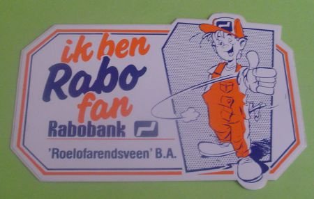 Sticker Ik ben rabo fan Roelofarendsveen b.a.(rabobank) - nr. 1