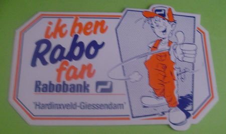 Sticker Ik ben rabo fan Hardinxveld-Giessendam.(rabobank) - nr. 1