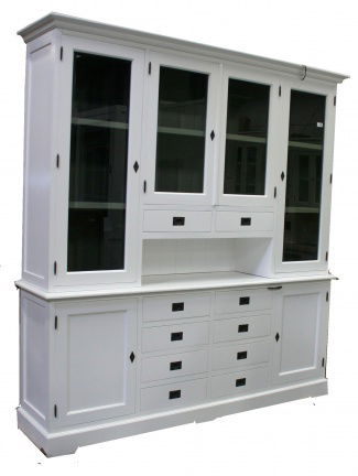 Buffetkast Veendam wit - grijs 220 x 48/40 x 220 cm - nr. 1