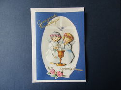 4 OPRUIMING KERST wenskaart + envelop