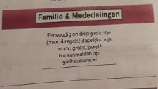 EENVOUDIG EN DIEP  GEDICHTJE  dagelijks in je mailbox