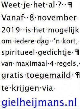 EENVOUDIG EN DIEP GEDICHTJE dagelijks in je mailbox - 3