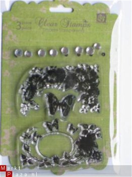 OPRUIMING: P.M. clear stamp with jewels butterfly vine - 1