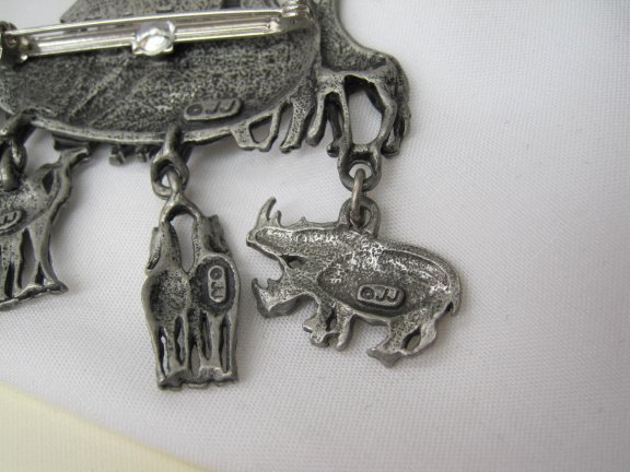 Broche JJ Ark van Noach pewter materiaal 7.0x5.4 cm - Afbeelding 7