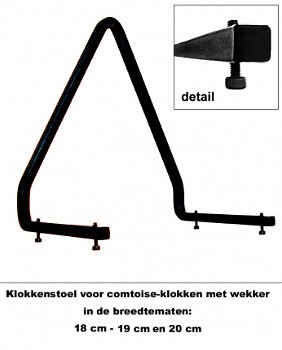 Klokkenstoelen breed 18-20 cm voor comtoise met wekker. - 1